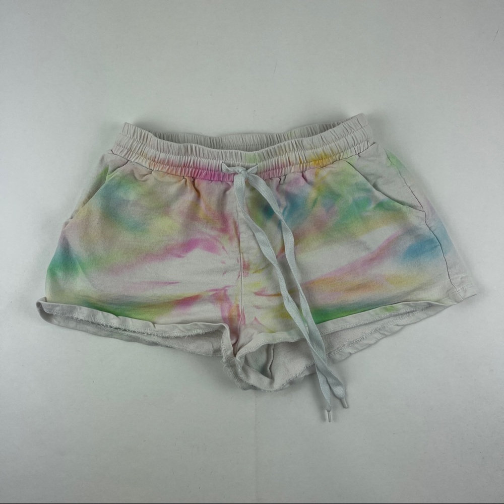 Urban Daizy Shorts Girls Small White Green Pastel Tie Dye Drawstring